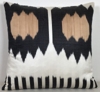 white-Ikat Pillow ( 40  x 60 cm )