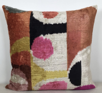 white-Ikat Pillow ( 40 x 40 cm )