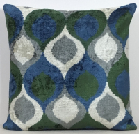 white-Ikat Pillow ( 40 x 40 cm )