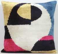 white-Ikat Pillow ( 40 x 40 cm )